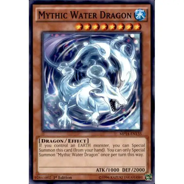 YuGiOh 2014 Mega Tin Common Mythic Water Dragon MP14-EN135