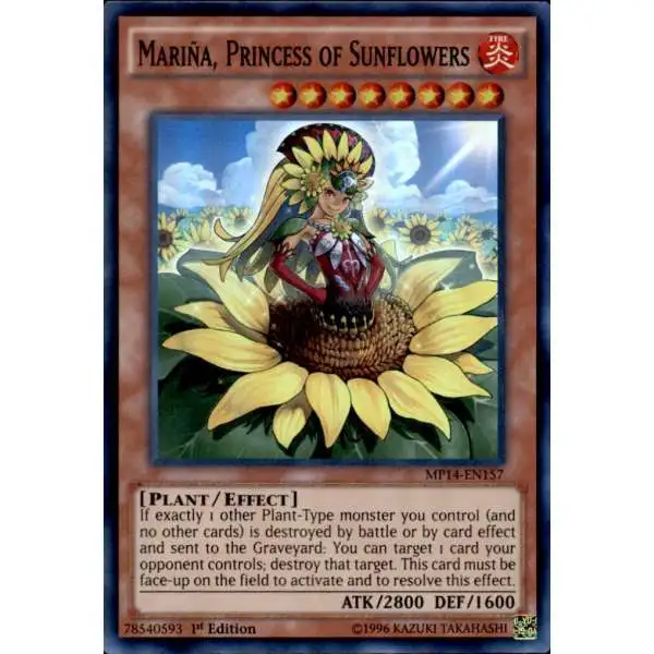 YuGiOh 2014 Mega Tin Super Rare Marina, Princess of Sunflowers MP14-EN157