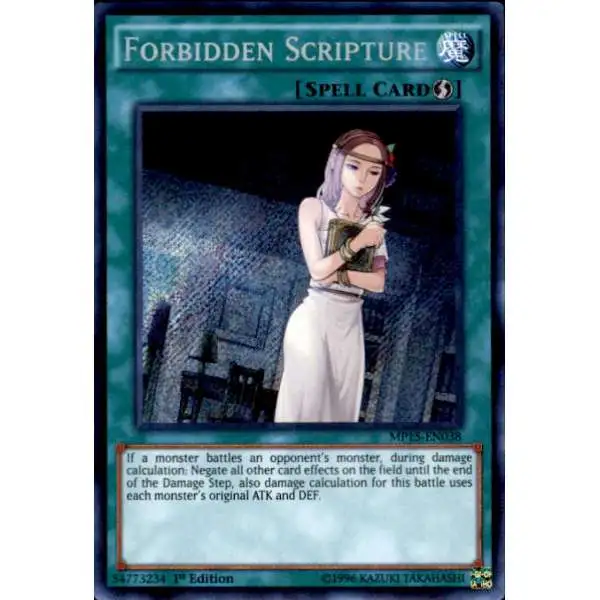 YuGiOh 2015 Mega-Tin Mega Pack Secret Rare Forbidden Scripture MP15-EN038