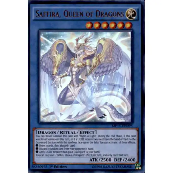 YuGiOh 2015 Mega-Tin Mega Pack Ultra Rare Saffira, Queen of Dragons MP15-EN095