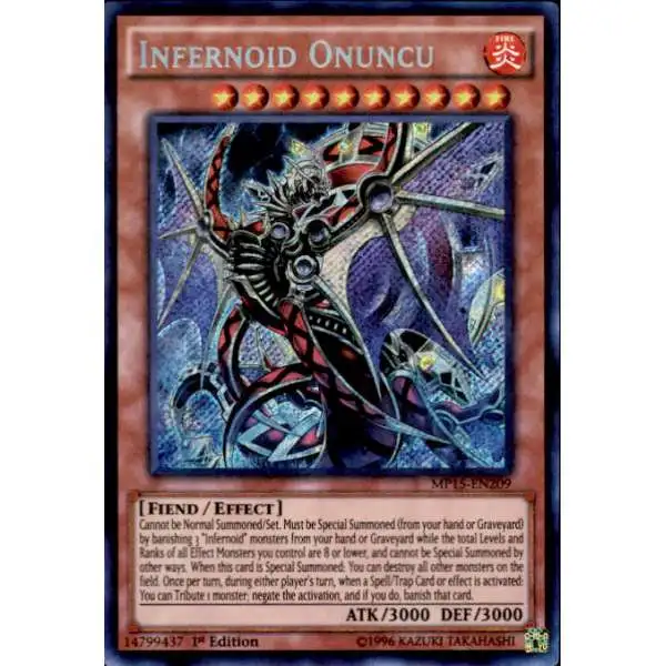 YuGiOh 2015 Mega-Tin Mega Pack Secret Rare Infernoid Onuncu MP15-EN209