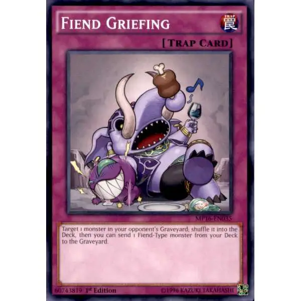 YuGiOh 2016 Mega-Tin Mega Pack Common Fiend Griefing MP16-EN035