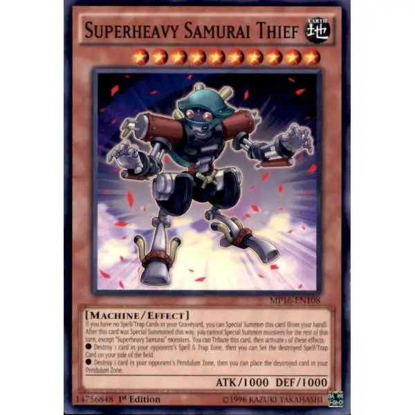 YuGiOh 2016 Mega-Tin Mega Pack Common Superheavy Samurai Thief MP16-EN108