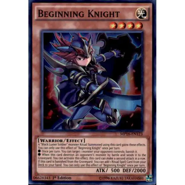 YuGiOh 2016 Mega-Tin Mega Pack Super Rare Beginning Knight MP16-EN123
