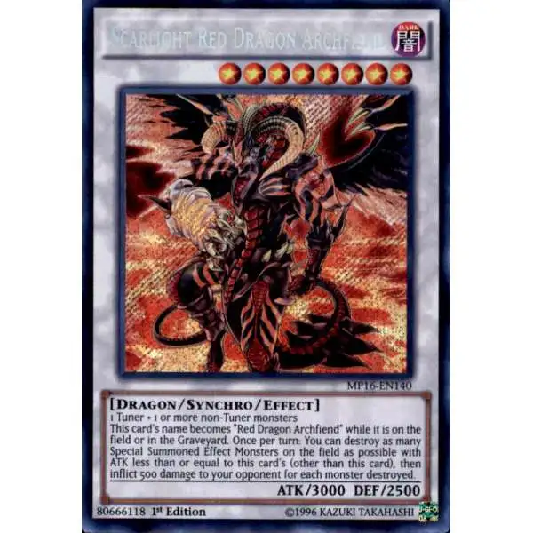 YuGiOh 2016 Mega-Tin Mega Pack Secret Rare Scarlight Red Dragon Archfiend MP16-EN140