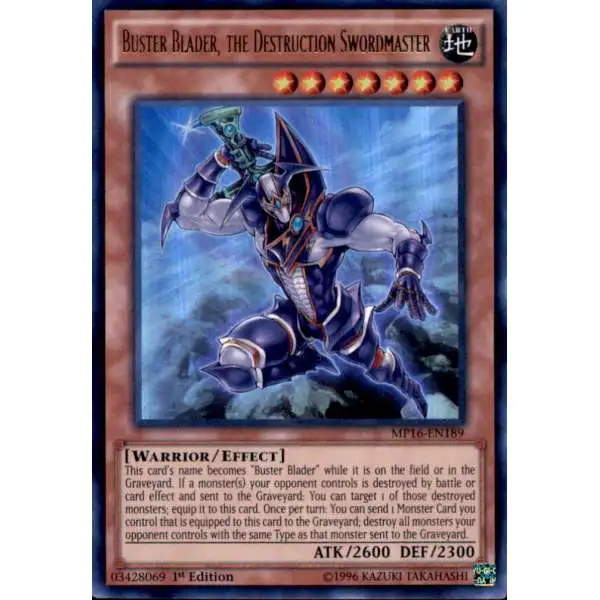 YuGiOh 2016 Mega-Tin Mega Pack Ultra Rare Buster Blader, the Destruction Swordmaster MP16-EN189