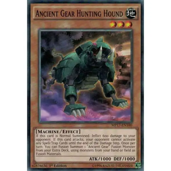 YuGiOh 2017 Mega-Tin Mega Pack Common Ancient Gear Hunting Hound MP17-EN180