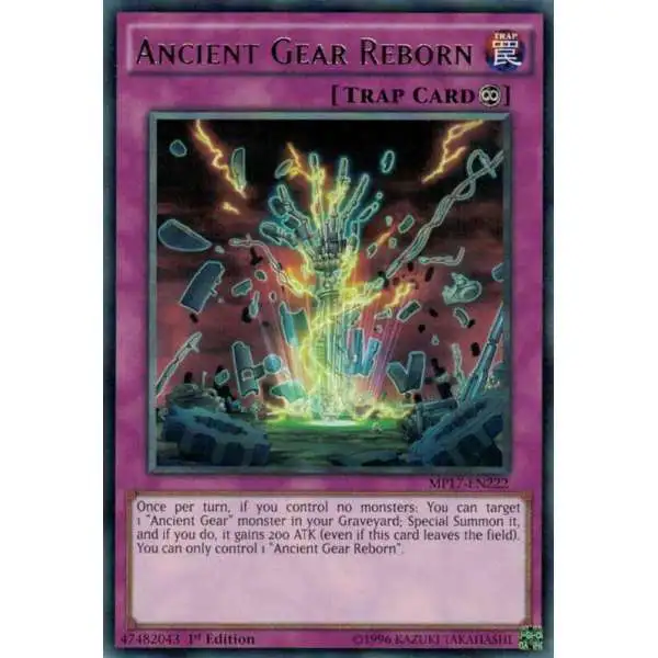YuGiOh 2017 Mega-Tin Mega Pack Rare Ancient Gear Reborn MP17-EN222
