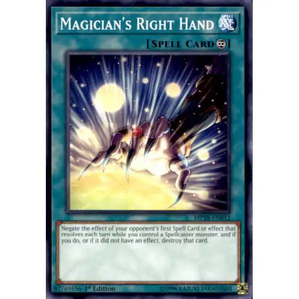 YuGiOh 2018 Mega-Tin Mega Pack Common Magician's Right Hand MP18-EN012