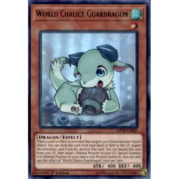 YuGiOh 2018 Mega-Tins Mega Pack Ultra Rare World Chalice Guardragon MP18-EN047