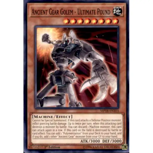 YuGiOh 2018 Mega-Tins Mega Pack Common Ancient Gear Golem - Ultimate Pound MP18-EN103