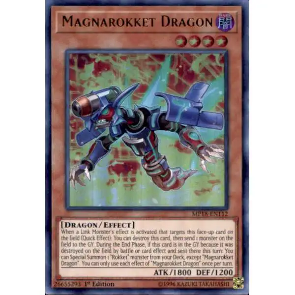 YuGiOh 2018 Mega-Tin Mega Pack Ultra Rare Magnarokket Dragon MP18-EN112