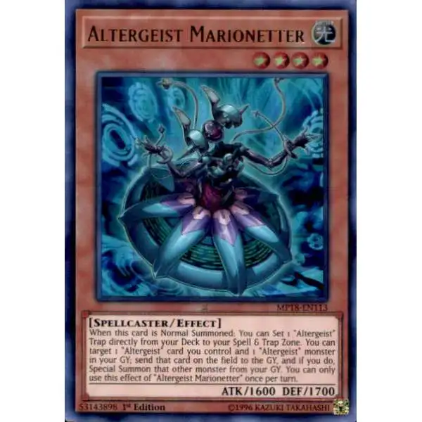 YuGiOh 2018 Mega-Tins Mega Pack Ultra Rare Altergeist Marionetter MP18-EN113