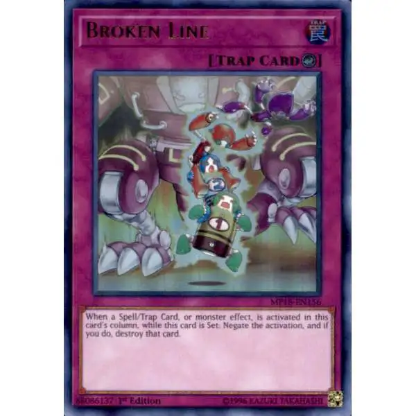 YuGiOh 2018 Mega-Tins Mega Pack Ultra Rare Broken Line MP18-EN156