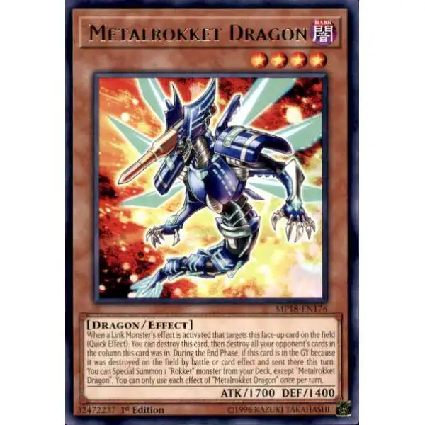 YuGiOh 2018 Mega-Tin Mega Pack Rare Metalrokket Dragon MP18-EN176