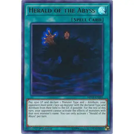 YuGiOh 2019 Gold Sarcophagus Tin Mega Pack Ultra Rare Herald of the Abyss MP19-EN201