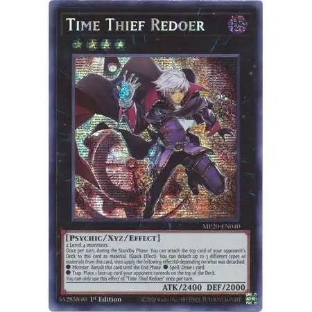 YuGiOh Trading Card Game 2020 Tin of Lost Memories Prismatic Secret Rare Time Thief Redoer MP20-EN040