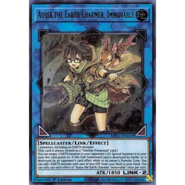 YuGiOh 2021 Tin of Ancient Battles Ultra Rare Aussa the Earth Charmer, Immovable MP21-EN019