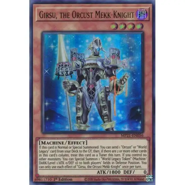 YuGiOh 2021 Tin of Ancient Battles Ultra Rare Girsu, the Orcust Mekk-Knight MP21-EN056