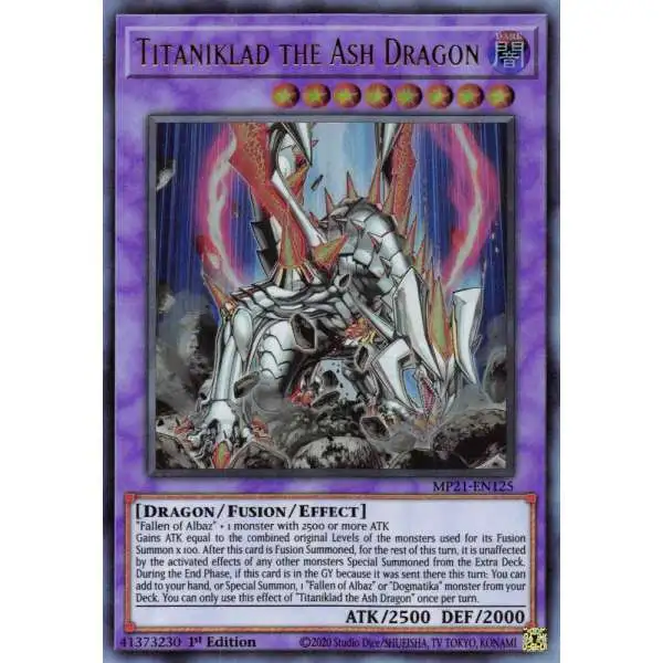 YuGiOh 2021 Tin of Ancient Battles Ultra Rare Titaniklad the Ash Dragon MP21-EN125
