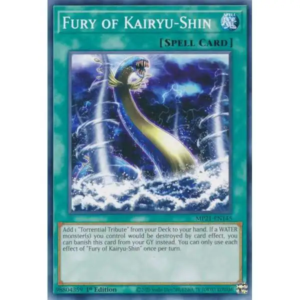 YuGiOh 2021 Tin of Ancient Battles Common Fury of Kairyu-Shin MP21-EN145