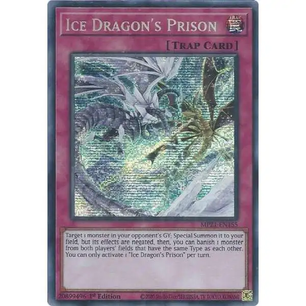 YuGiOh 2021 Tin of Ancient Battles Prismatic Secret Rare Ice Dragon's Prison MP21-EN155