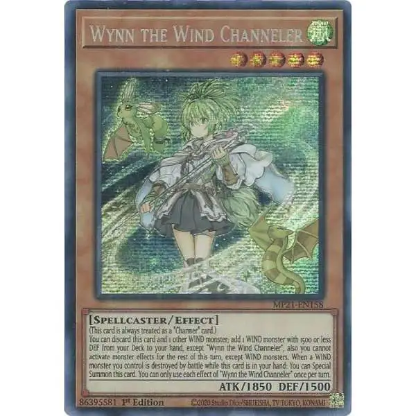 YuGiOh 2021 Tin of Ancient Battles Prismatic Secret Rare Wynn the Wind Channeler MP21-EN158