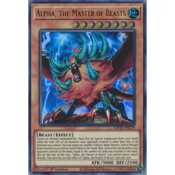 YuGiOh 2021 Tin of Ancient Battles Ultra Rare Alpha, the Master of Beasts MP21-EN179