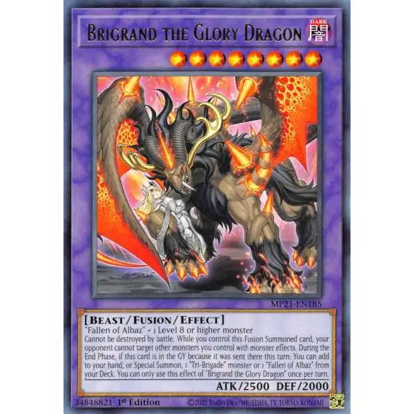 YuGiOh 2021 Tin of Ancient Battles Rare Brigrand the Glory Dragon MP21-EN185