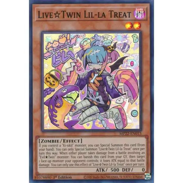 YuGiOh 2022 Tin of the Pharaoh's Gods Super Rare Live Twin Lil-la Treat MP22-EN015