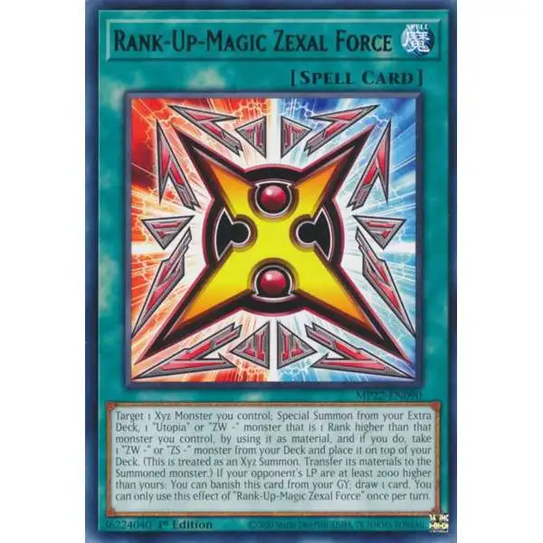 YuGiOh 2022 Tin of the Pharaoh's Gods Rare Rank-Up-Magic Zexal Force MP22-EN090