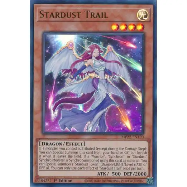 YuGiOh 2022 Tin of the Pharaoh's Gods Ultra Rare Stardust Trail MP22-EN120