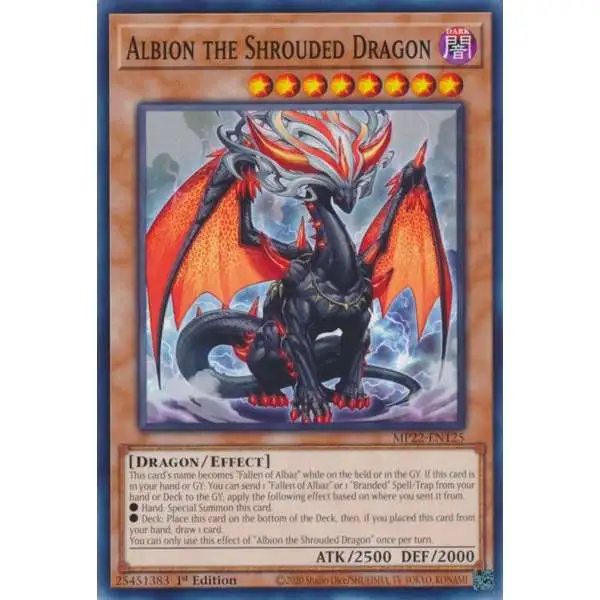 YuGiOh 2022 Tin of the Pharaoh's Gods Common Albion the Shrouded Dragon MP22-EN125