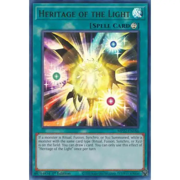 YuGiOh 2022 Tin of the Pharaoh's Gods Ultra Rare Heritage of the Light MP22-EN186