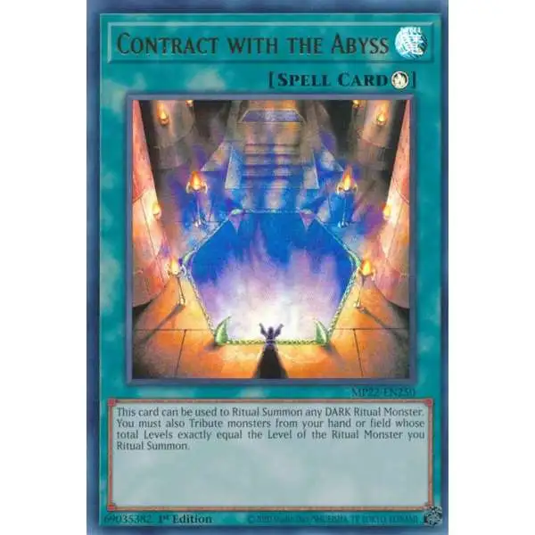YuGiOh 2022 Tin of the Pharaoh's Gods Ultra Rare Contract with the Abyss MP22-EN250