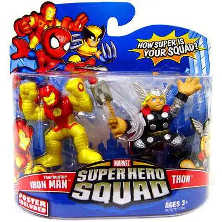 Marvel Super Hero Squad Series 13 Thorbuster Iron Man & Thor 3-Inch Mini Figure 2-Pack