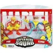 Marvel Super Hero Squad Series 5 Pyro & Iceman 3-Inch Mini Figure 2-Pack [Damaged Package]