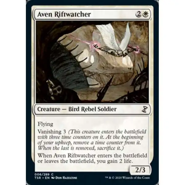 MtG Trading Card Game Time Spiral Remastered Common Aven Riftwatcher #6