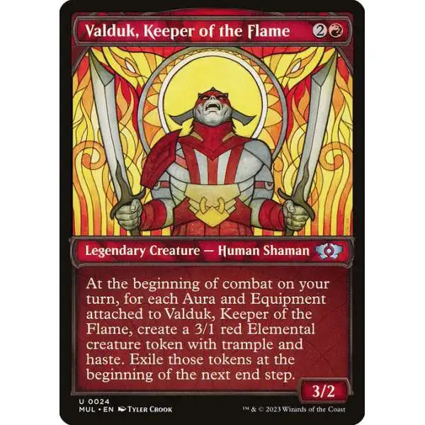 MtG March of the Machine Multiverse Legends Uncommon Valduk, Keeper of the Flame #24 [Showcase]