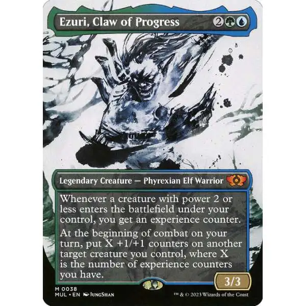 MtG March of the Machine Multiverse Legends Mythic Rare Ezuri, Claw of Progress #38 [Showcase]