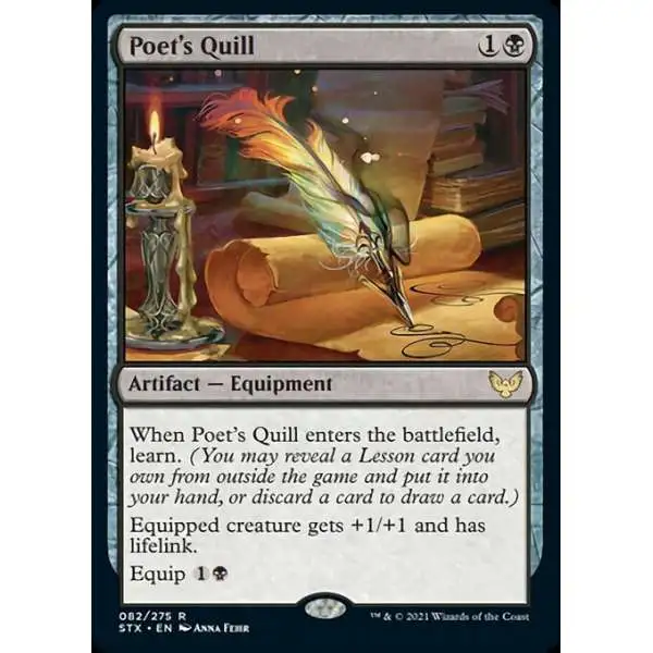 MtG Strixhaven: School of Mages Rare Foil Poet's Quill #82