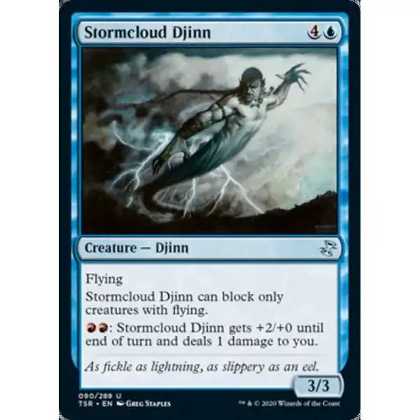 MtG Trading Card Game Time Spiral Remastered Uncommon Stormcloud Djinn #90