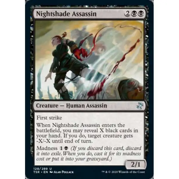 MtG Trading Card Game Time Spiral Remastered Uncommon Nightshade Assassin #128