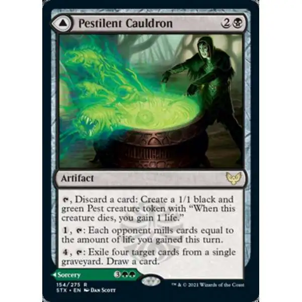 MtG Strixhaven: School of Mages Rare Pestilent Cauldron // Restorative Burst #154