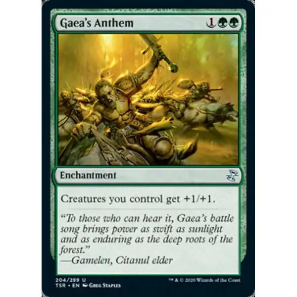 MtG Trading Card Game Time Spiral Remastered Uncommon Gaea's Anthem #204