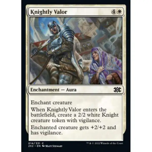 MtG Trading Card Game Double Masters 2022 Common Knightly Valor #14