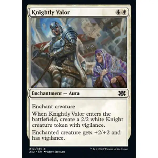 MtG Trading Card Game Double Masters 2022 Common Foil Knightly Valor #14