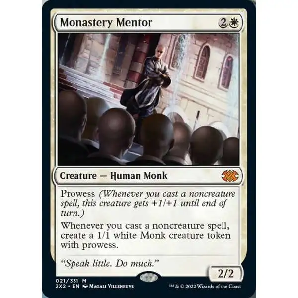 MtG Trading Card Game Double Masters 2022 Mythic Rare Monastery Mentor #21