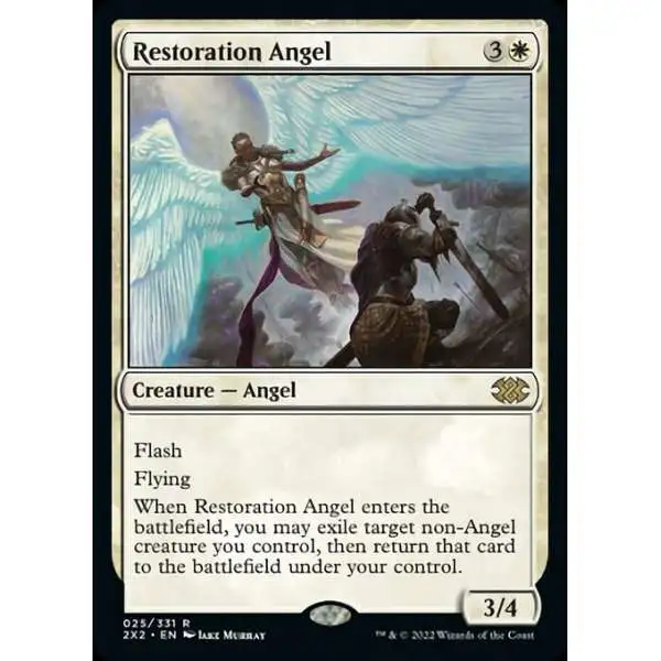 MtG Trading Card Game Double Masters 2022 Rare Foil Restoration Angel #25