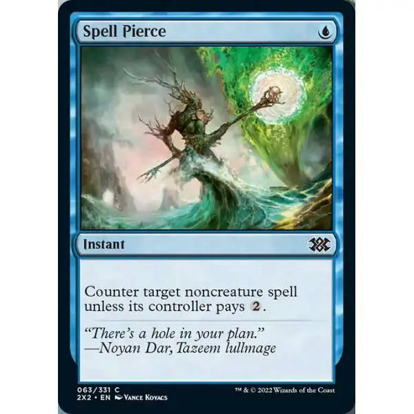 MtG Trading Card Game Double Masters 2022 Common Spell Pierce #63